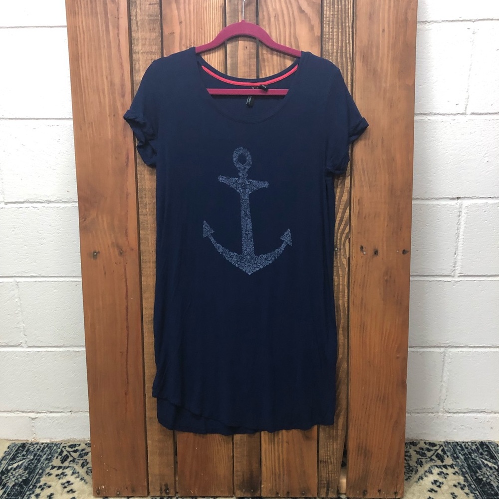 Cynthia Rowley size medium blue anchor dress - Picture 1 of 6